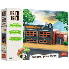 Brick Trick din cărămizi: Stație de service 150 de piese joc de construcție - Trefl