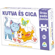 Câine și pisică puzzle uriaș de podea 12 bucăți