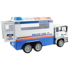 Camion de poliție cabină din metal cu telecomandă RC cu efecte de lumină 27MHz 1/12 scară 32cm ​ imaginea 3