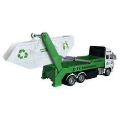 Camion de transport deșeuri sau container cu telecomandă RC cu lumină 27MHz 1/36 20cm în două versiu imaginea 5