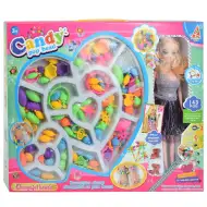 Candy PopBead: Set de mărgele pentru bijuterii din 143 de piese cu păpușă, mărgele colorate, inele