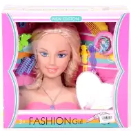 Cap de păpușă blondă manechină cu accesorii - se poate pieptăna