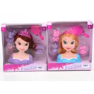 Cap de păpușă prințesă se poate pieptăna cu accesorii 30cm două variante