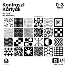 Carduri de contrast pentru bebeluși 0-3 luni set de 12 bucăți