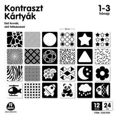 Carduri de contrast pentru bebeluși 1-3 luni set de 12 bucăți
