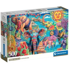 Carnavalul elefanților puzzle compact de 500 de piese - Clementoni