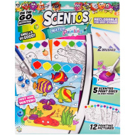 Carte de colorat magică Scentos, Lumea subacvatică, set de 12 bucăți