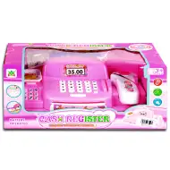 Casă de marcat electronică culoarea roz cu sunete şi lumini