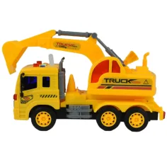 City Truck: Camion cu excavator cu lumină și sunet 1/18 imaginea 3