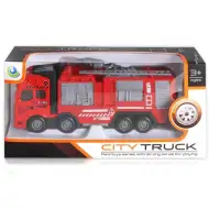 City Truck: Model metalic cu patru axe de pompieri - sunete și lumini