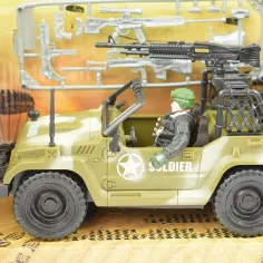Combat Force 9: Vehicul militar de teren cu soldat și arme 22cm imaginea 3