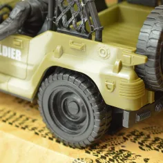 Combat Force 9: Vehicul militar de teren cu soldat și arme 22cm imaginea 5