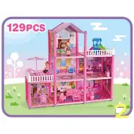 Construiește tu! căsuță cu păpuși și accesorii 129 bucăți set de joacă