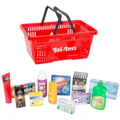 Coș de cumpărături cu alimente și produse de uz casnic imaginea 1