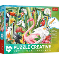 Creative Păsări paradis 500 piese puzzle de colorat - Trefl