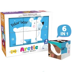 Cuburi puzzle 6 în 1 cu imagini – Animale polare