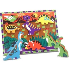 Puzzle dină sau formă din lemn ușor de prins - Melissa & Doug imaginea 3