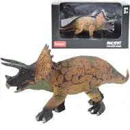 Dino World: Figurina de dinozaur Triceratops bogat detaliată, de 16 cm, în ambalaj decorativ