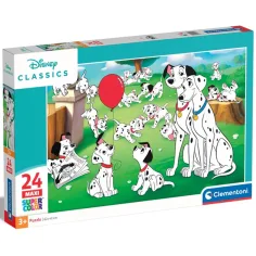 Disney clasice: 101 Câini 24 bucăți maxi supercolor puzzle - Clementoni