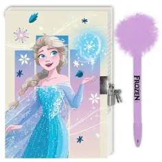 Disney: Înghețată 2 jurnal secret cu lacăt și stilou cu pompon 12x18cm 60 pagini imaginea 2