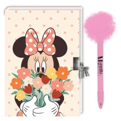 Disney: Jurnal secret Minnie Mouse cu lacăt și stilou pom-pom 12x18cm 60 pagini imaginea 2