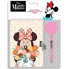Disney: Jurnal secret Minnie Mouse cu lacăt și stilou pom-pom 12x18cm 60 pagini