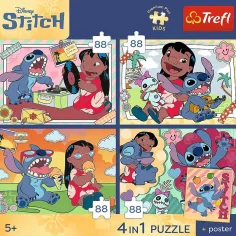 Disney Lilo & Stitch - 4 x 88 bucăți Premium Plus Kids puzzle - Trefl imaginea 2