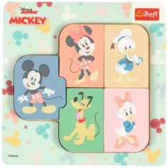 Disney Minnie Mouse și prietenii săi puzzle cu forme din lemn - Trefl