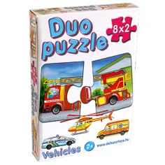 DUO Puzzle cu masini - D- Toys