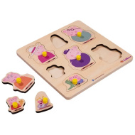 Eichhorn: Puzzle din lemn cu buton pentru potrivirea formelor Peppa Pig