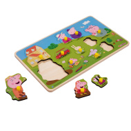 Eichhorn: Puzzle din lemn cu buton Peppa Pig pentru potrivirea formelor, 13 piese