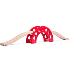 Element de șine lemn culoarea roșie - Woodyland imaginea 2