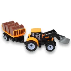 Engineering Truck: Tractor excavator cu remorca si butoaie in diverse versiuni 43cm imaginea 2