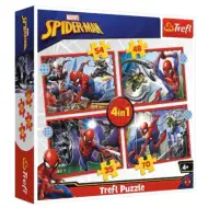 Eroul Spiderman 4 in 1 de 70-54-48-35 bucăți puzzle - Trefl