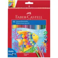 Faber-Castell: 48 bucăți Aquarell set creioane colorate cu pensulă