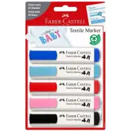 Faber-Castell: Culori pastel set marker textil 5 bucăți
