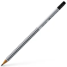 Faber-Castell: Grip creion grafit HB argintiu cu radieră