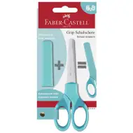 Faber-Castell: Grip foarfecă de școală de culoare turcoaz cu apărătoare de lamă