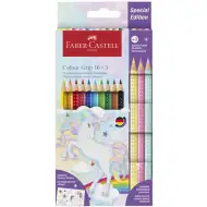 Faber-Castell: Grip Unicorn set creioane colorate 10+3 bucăți culori pastel