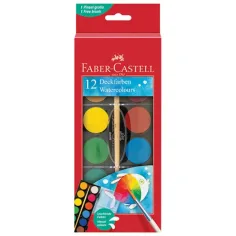 Faber-Castell: Set de acuarele 12 bucăți cu discuri de 30mm imaginea 1