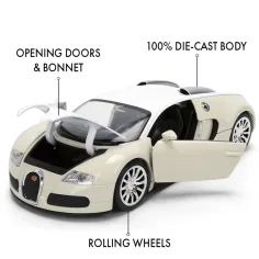 Fast & Furious: 2011 Bugatti Veyron model de mașină din metal 1/24 - Jada Toys imaginea 3