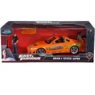 Fast &amp; Furious: Brian figurină și Toyota Supra model auto 1/24 - Simba Toys