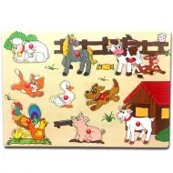 Fermă animale din lem puzzle de formă