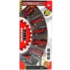 Fire Rescue: Set de mașinuțe de pompieri 6 bucăți 1/64 imaginea 3