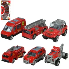 Fire Rescue: Set de mașinuțe de pompieri 6 bucăți 1/64