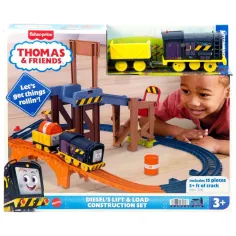 Fisher-Price: Thomas și prietenii Diesel Lift & Load set de cale ferată de construcție cu tren motorizat - Mattel