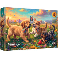 Flamingo by puzzle Cățeluși jucăuși puzzle de 400 de piese - Trefl