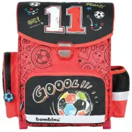 Football ghiozdan ergonomic negru si rosu, rucsac 36x27x14cm - Bambino