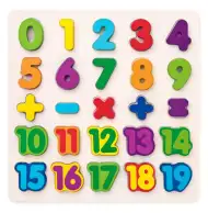 Formă puzzle lemn numere 25 bucăți - Woodyland