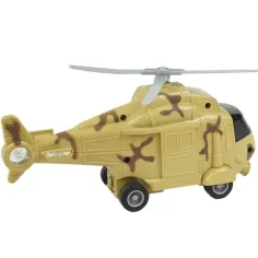 Forțele Armate: elicopter de luptă cu model de camuflaj bej cu efecte de lumină și sunet la scară 1/20 21cm imaginea 2